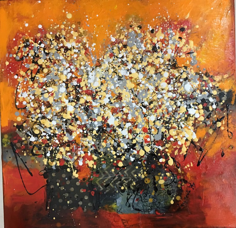 Bouquet 02 - Nature trail: Paintings/Landscapes: Mixed media on canvas, 18"×18", USD 550