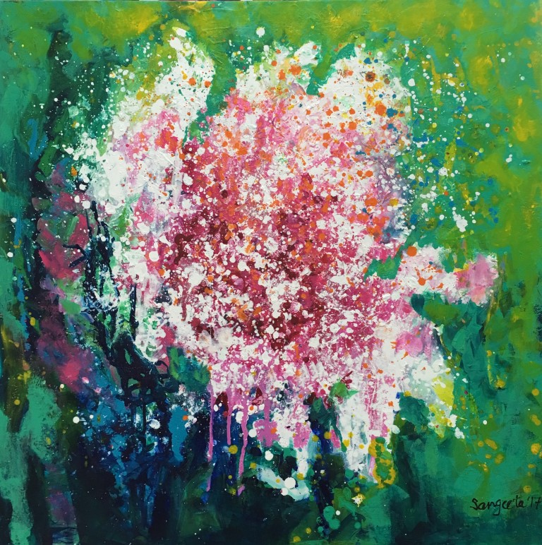 Spring - Nature trail: Paintings/Landscapes: Mixed media on canvas, 12"×12", USD 300