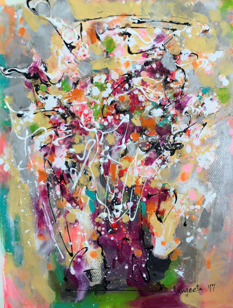 Bouquet 04 - Works on paper: Paintings/Landscapes: Mixed media on paper, 16"×20", USD 450