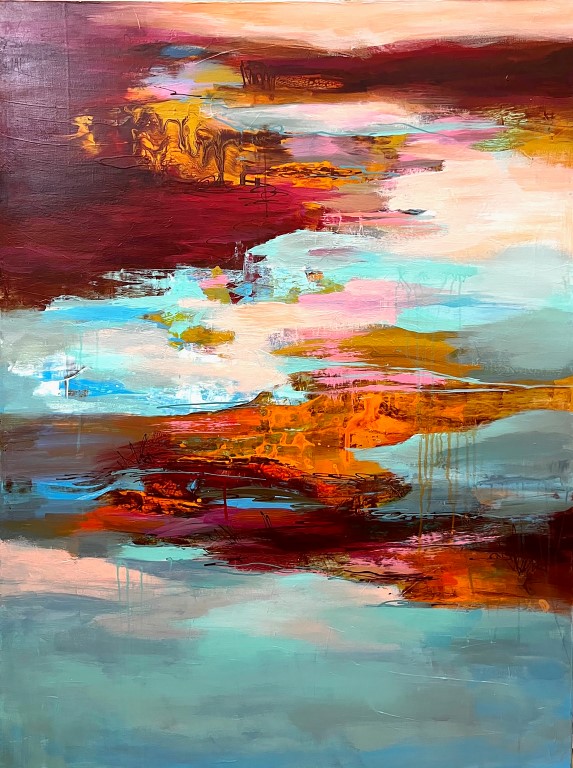 Wonderland - Dreamscapes: Paintings/Landscapes: Mixed media on canvas, 90×120cm, USD 4800