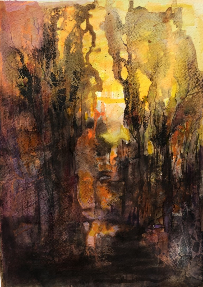 gateway of dreams - Works on paper: Paintings/Landscapes: Water color, 9"×12", USD 300